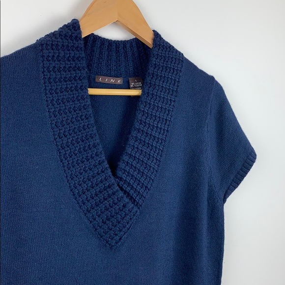 Link Deep V-Neck Navy Sweater - Picture 2 of 5